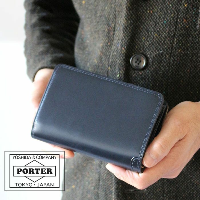 PORTER/財布/レザー/ウォレット/黒革/カウンター/吉田カバン/箱付/美品 