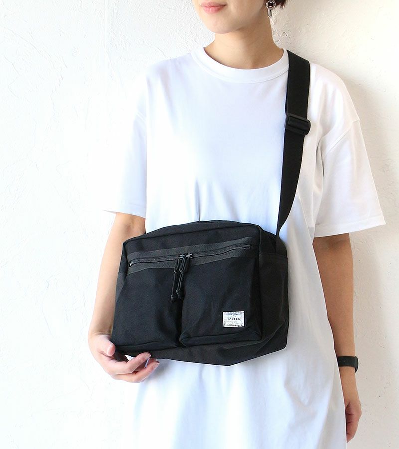 【ナツ】PORTER ジンクスlボディバッグ ブラック PORTER ポーター ネイキッド ショルダーバッグ(L) 667-19471