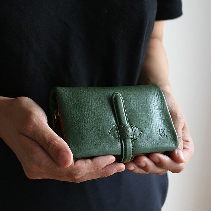 新品　クレドランアドレ二つ折り財布 CLEDRAN クレドラン 2つ折り財布 ADORE WALLET M COL グリーン