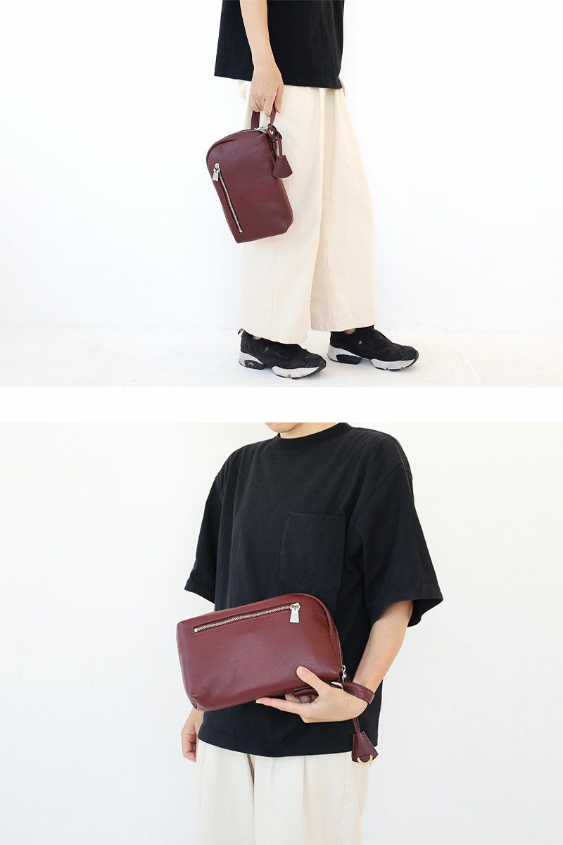 【美品】aniary ハーフムーン ショルダーバッグ シュリンクレザー シボ革 aniary ショルダーバッグ ショルダーバッグ（シュリンクレザー