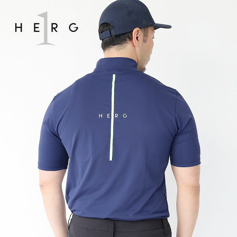 HERG1 ゴルフ BACK PRINT COOL MOCK NECK バックプリントクール