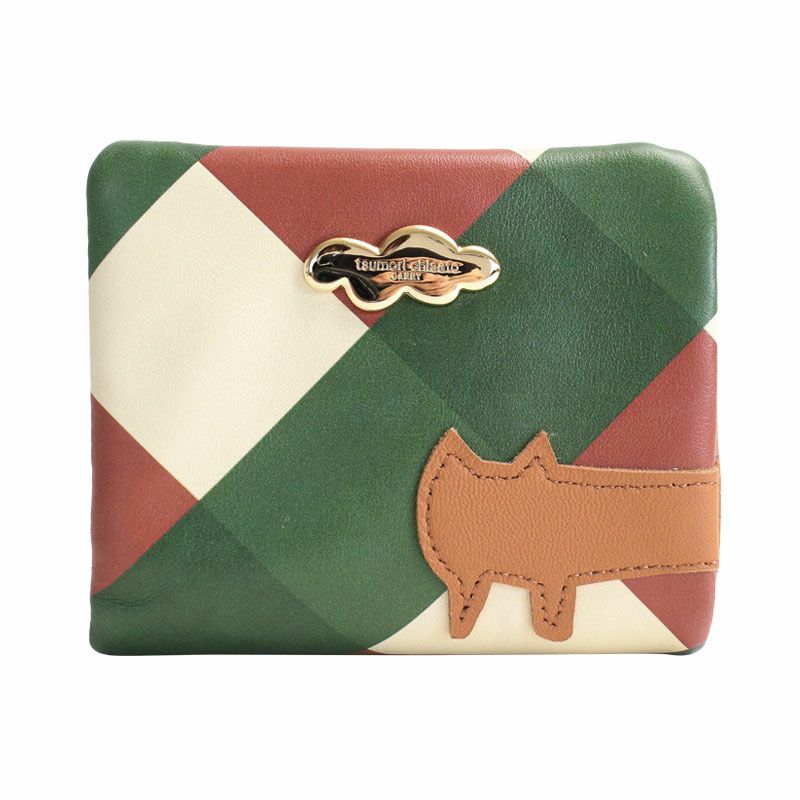 sale】 tsumori chisato CARRY くもネコチェック 二つ折り財布